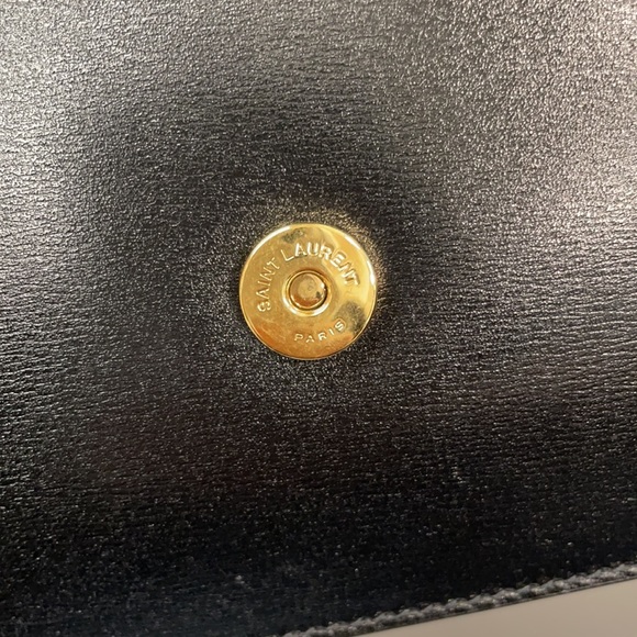 YSL SAINT LAURENT black leather crossbody purse NWT - Picture 7 of 14